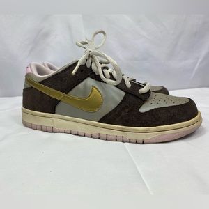 2007 Nike Dunk Low GS Chino Metallic Gold Rare 309601-271 Brown Purple 5Y W 6.5